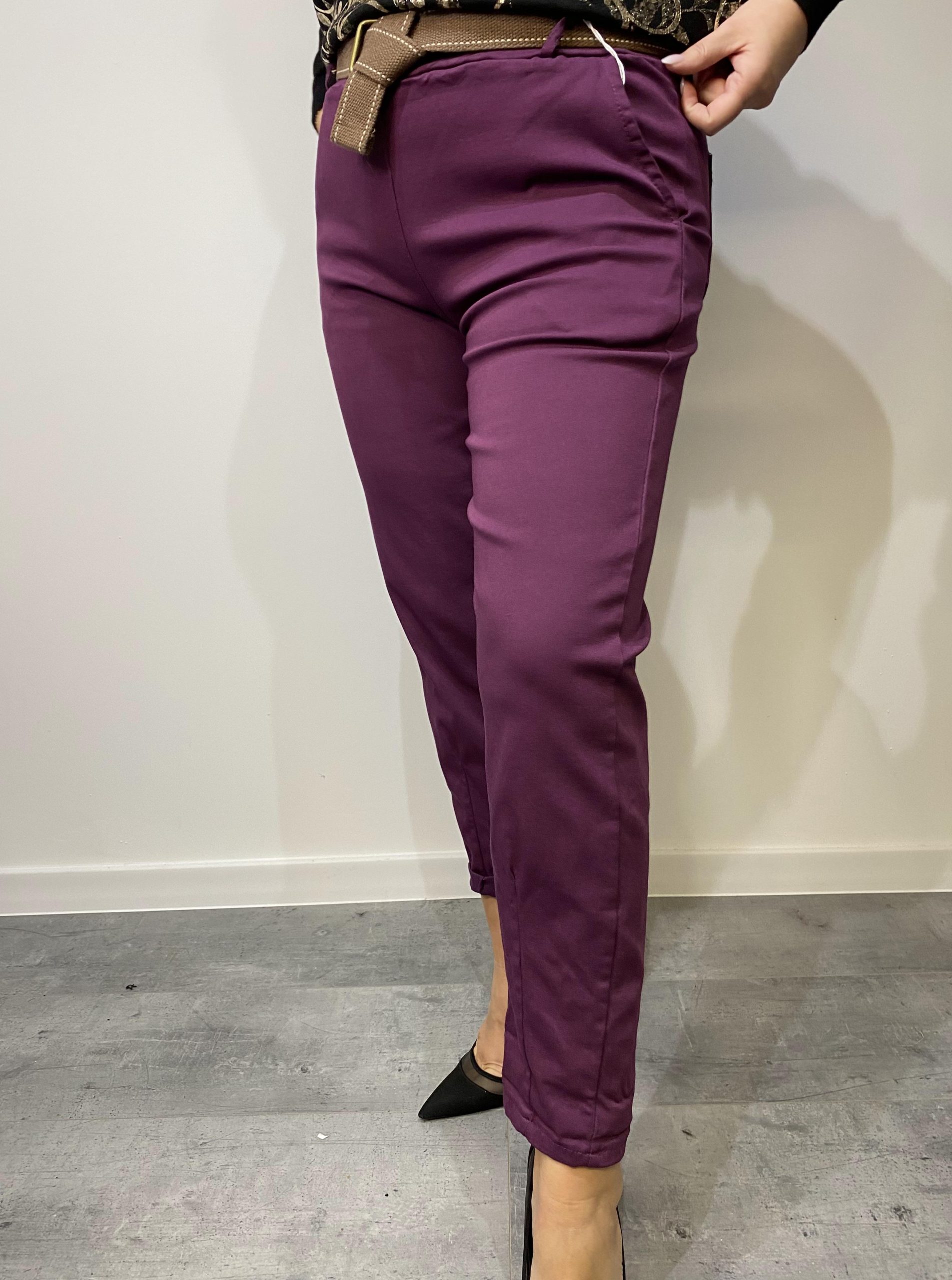 Spodnie bordowe - obrazek 2