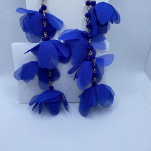 Kolczyki kwiatki jedwabne długie